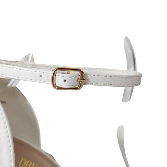 Dream Pairs Womens White Pointed Toe Ankle Strap Stiletto Heels Size 8 Wedding - Picture 10 of 12